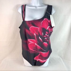 NWT Rose gal Sz 3X (20)Swim One piece Black/Pink
